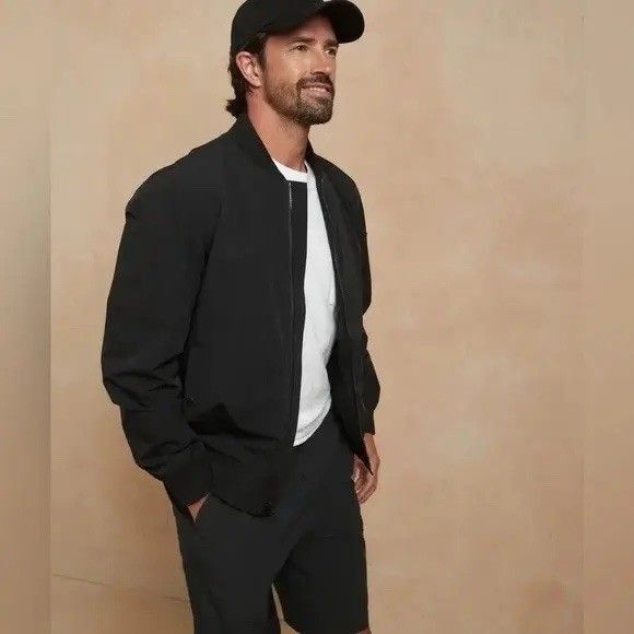 Banana Republic Men’s Bomber Jacket Black Water Repellent Size S Style 1717067 - Picture 13 of 14